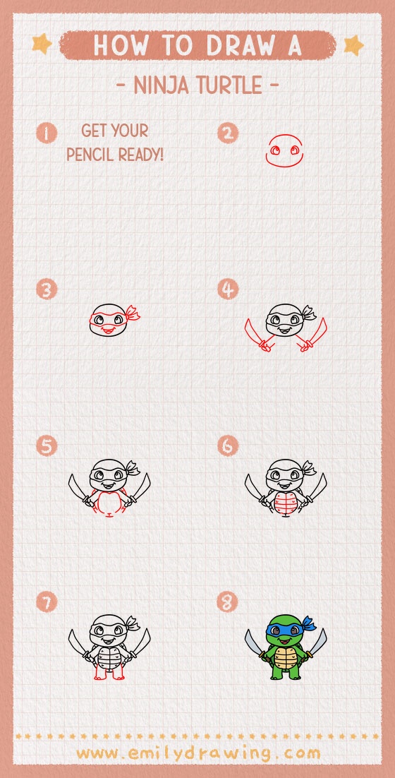 how to draw a ninja turtle pinterest pin